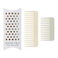 One large, one small, two-piece Wide Tooth Comb，No Handle Detangler Accessories，Large Hair Detangling Comb for Curly, Straight,Wet Dry Hair（Creamy Beige,Light Gray）