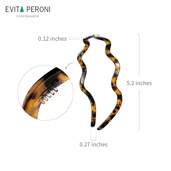 EVITA PERONI Wavy Glasses Headband Hair Band Designed for Eyewear, Comfortable Headbands for Women Fashion Thin Headbands Non Slip No Pressure, No Headache