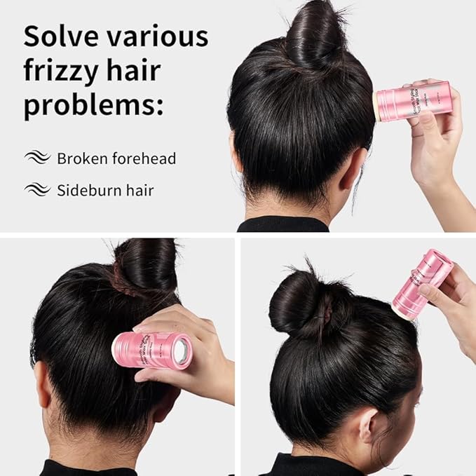 Hair Wax Stick & Boar Bristle Hair Brush, Slick Back Hair Brush for Women Men Kids, Strong Hold Smoothing Wax Stick for Slick Back Flyaways & Baby Hairs