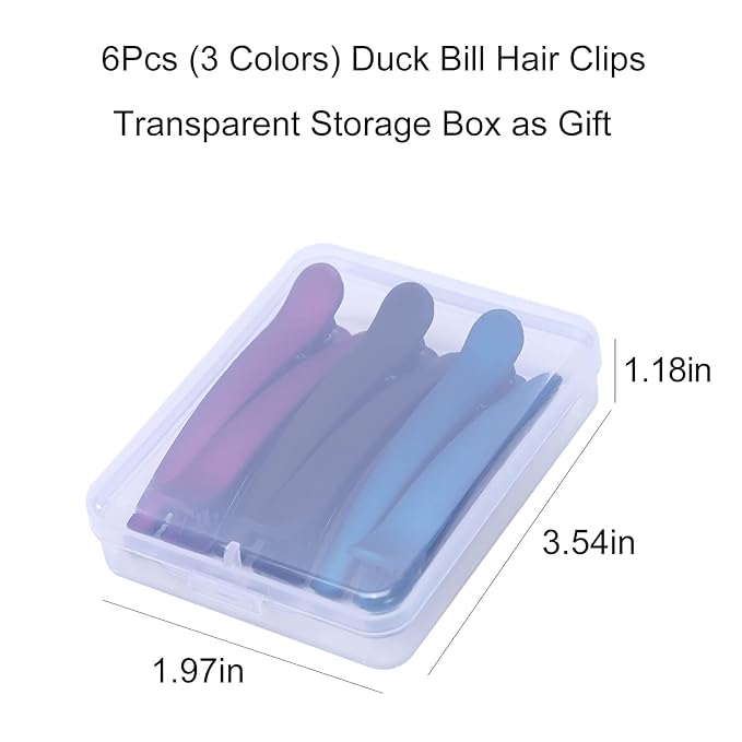 Hair Clips for Styling Salon Sectioning Non-Slip Colorful Plastic Duckbill Alligator Hair Barrettes Pins for Thick and Thin Hair female (6 PCS COLORED)
