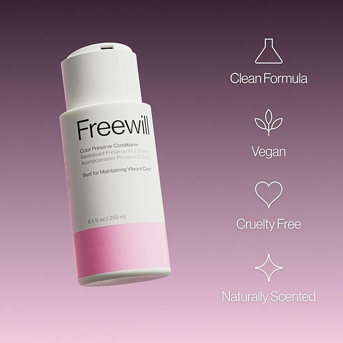 Freewill Color Preserve Conditioner, Rich, Moisturizing and Nourishing Conditioner for Color-Treated Hair, Fights Color Fade to Help Maintain Color Vibrancy, 8.5 oz