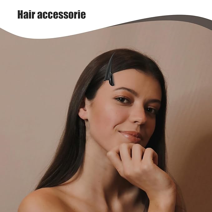 3pcs Duckbill Hair Clips with Teeth, Large Alligator Hair Clips Non-Slip Duckbill Metal Clips for Styling Salon Sectioning (Black)