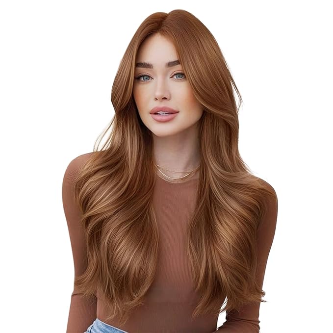 Moresoo Copper Brown Human Hair Clip in Extensions Seamless Copper Brown Hair Extensions Straight Clip ins Real Remy Human Hair Long to Add Length Full Head 120g/7pcs 24 inch