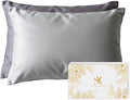 Mulberry Silk Pillowcase for Hair and Skin, Luxury Double Sided Pure Silk Pillowcase, 29x19 Inches, 1Pc (Silver Gray)