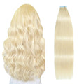SUYYA Tape in Hair Extensions Bleach Blonde 100% Real Human Hair 22 inches 20pcs 50g/pack Straight Seamless Skin Weft Tape in Human Hair Extensions Bleach Blonde(22 inches #613 Bleach Blonde)