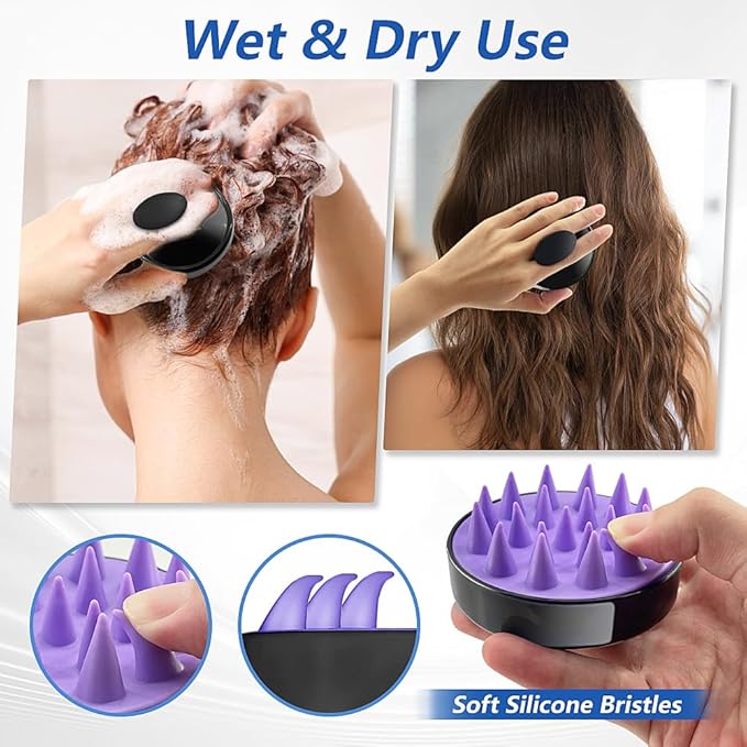 Back Scratcher Extendable with 6 Detachable Scratching Heads and Hair Scalp Massager for Itches Lotion Application Spa Adults Women Men Seniors The Disabled Baby Purple