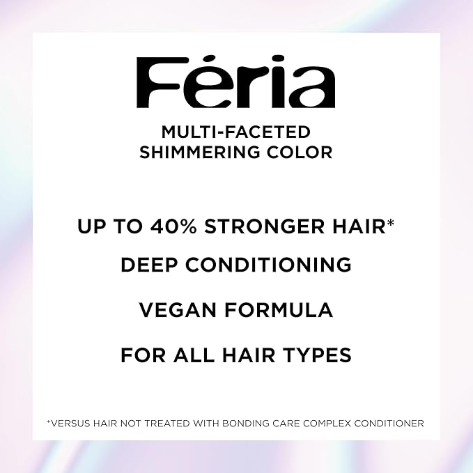 L'Oreal Paris Feria Multi-Faceted Shimmering Permanent Hair Color, 63 Sparkling Amber (Light Golden Brown), Pack of 1 Hair Dye Kit