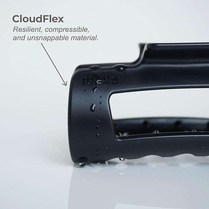 The Original Mello Hair Claw Clip Squishy Claw Clip Made in Korea Patent Pending 30021976 (Black, Medium)