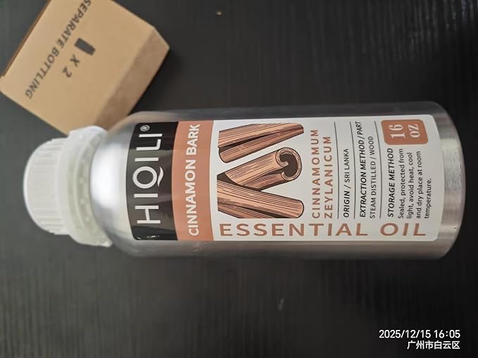 HIQILI Cinnamon Essential Oil for Candle, Spary & Diffuser - 100% Pure Natural - Indoor and Outdoor