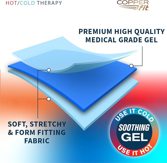 Copper Fit Rapid Relief PRO Migraine Headache Relief Cap, Soothing Ice Pack Mask Products, Cooling Gel Hat, Face Cold Compress Head Wrap for Tension, Stress, Sinus, Hangover– Class 1 Medical Device