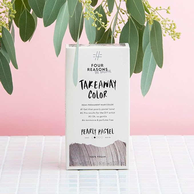 Four Reasons Original Takeaway Color - Pearly Pastel – 9.12 Light Pearl Ash Blonde - Demi-Permanent Hair Color - Ammonia-Free and Fragrance-Free Hair Dye - 100% Vegan & Cruelty Free