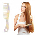 Large Wide Tooth Hair Comb 7.3 in, LADYAMZ [Tortoise Shell] Cellulose Acetate Round Tooth Comb for Straight/Curly Hair,Short/Long Hair Women Men or Kids, Easy Detangling Wet or Dry, Anti-static