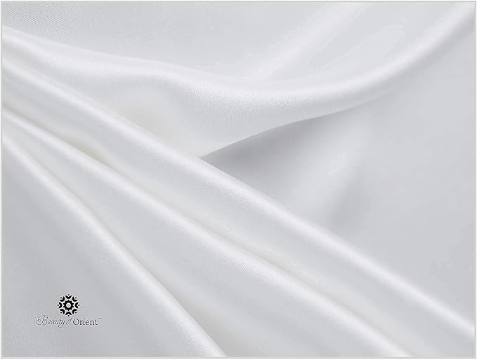 19 Momme Premium Mulberry Silk Pillowcase for Hair and Skin | Handcrafted Hypoallergenic & Anti-Acne White Silk Pillow Cases with Zipper | King - 20" x 36", Natural Undyed White