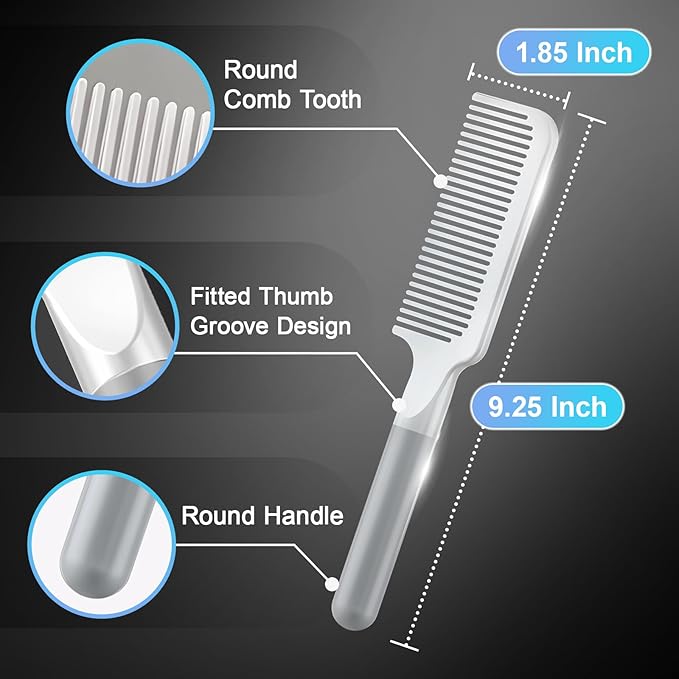 Hair Comb for Women and Men, Durable Detangling Hair Comb with Handle, Large Detangler Comb for Thin Straight Short Hair(White)