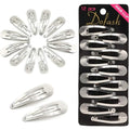 Dofash 12PCS Snap Hair Clips For Women-Non Slip & Metal Hair Barrettes, 5cm 2'' Small Clips For Thin & Fine Hair,Silver