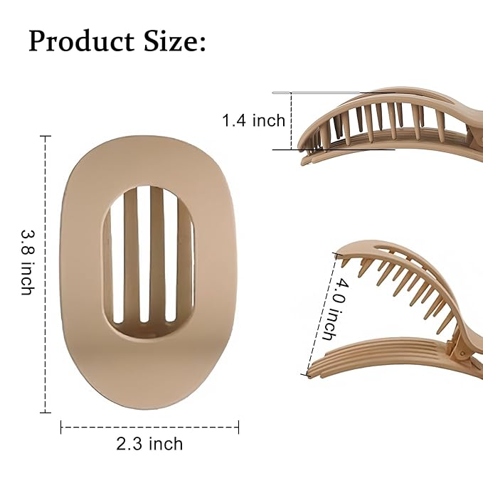 6PCS Flat Hair Clips for Women Round Duckbill Hair Claw Clips for Thick Thin Hair Fashion French Hair Clip Claw