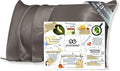 PROMEED Grey Silk Pillowcase Standard Size - Both Sides 23 Momme Grade 6A+Mulberry Silk Pillow Case Covers for Hair and Skin, Soft and Acne Free (Standard 20"x26", Grey)