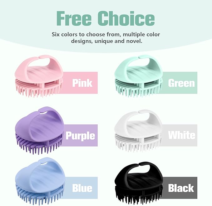 Scalp Massager Shampoo Brush,Scalp Dandruff Removal with Soft Silicone Bristles,Wet & Dry Scalp Care Head Scrubber Hair Washing,Hair Brush for Scalp Exfoliator,Comfortable for All Hair Types,White
