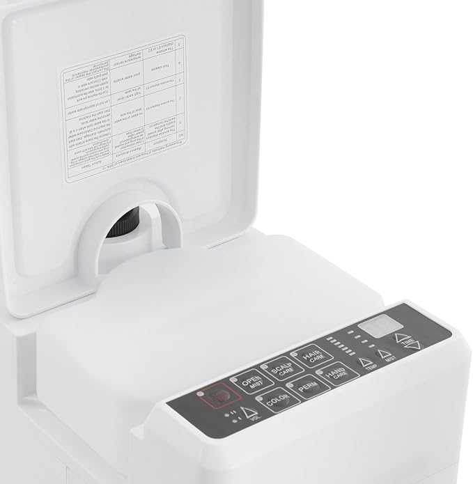 Vertical Nano Hair Steamer Machine, 6 Modes Multifunctional Anion Dyeing Machine with 4 Wheels & 2 Steamed Hats, 500W Hair Color Processor with 33.82 Oz Removable Water Tank for Home, Beauty Salon