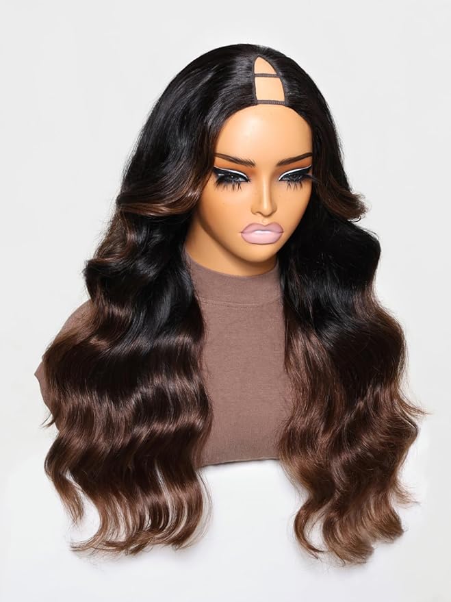 YIROO V Part Body Wave Human Hair Wigs Upgrade Upart Wig No Leave Out 12A Glueless Wig 22 Inch