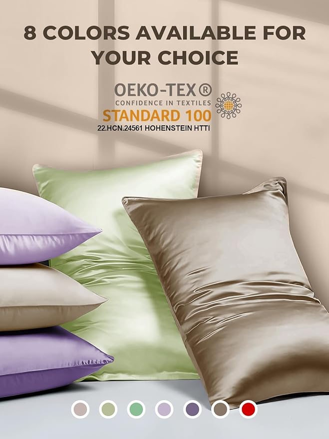 Mulberry Silk Pillowcase for Hair and Skin, SGMSILK 22 Momme Natural Silk Pillow Cases with Zipper, 6A Soft and Smooth Single Sided Pure Silk Pillow Cover (Dark Brown, King 20"x36")