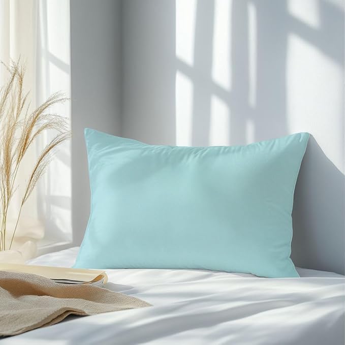 Silky Smooth Satin Zipper Bed Pillowcases Cooling,Anti-Frizz,and Gental on Skin Pack of 2 (Aqua Green, Standard (20x26))