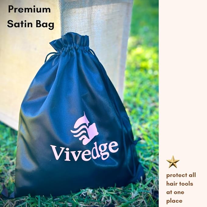 VIVEDGE| Curly Hair Comb Set Gift set | Carbon Fiber Detangler Wide Tooth Parting Combs anti static frizz-free with Premium Acccessories for Styling | Gift for loved ones (Black-Pink)