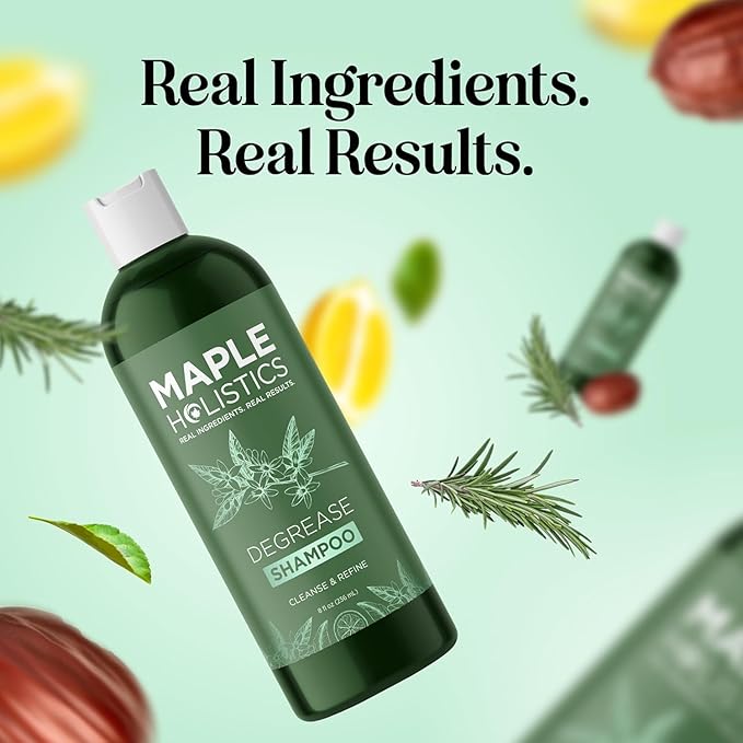Clarifying Shampoo for Build Up and Oily Hair - Deep Cleansing Shampoo with Rosemary - Refreshing Lemon for Greasy Hair & Jojoba Oil for Scalp Cleanser - Anti Residue Shampoo for Healthy Scalp - 8 Oz