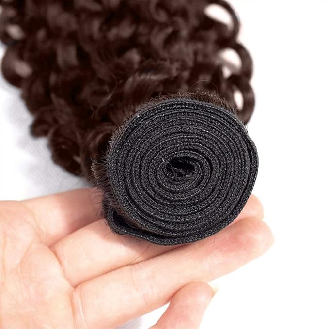 26 28 30 Inch Brown Bundles Human Hair #4 Curly Bundles Niegmeag Peruvian Virgin Remy Hair Chocolate Brown Kinky Curly Bundle Double Weft Hair Weave 300g