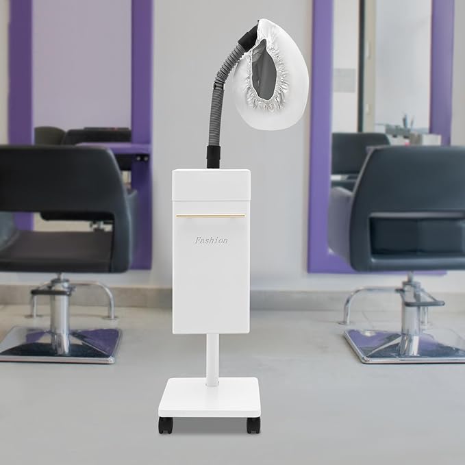 Nano Hair Steamer for Salon Freestanding Ozone Micro Mist Hair Steamer with Steam Cap and Hose Attachment Professional Hair Steaming Machine Color Processor Beauty Salon SPA Scalp Care Equipment