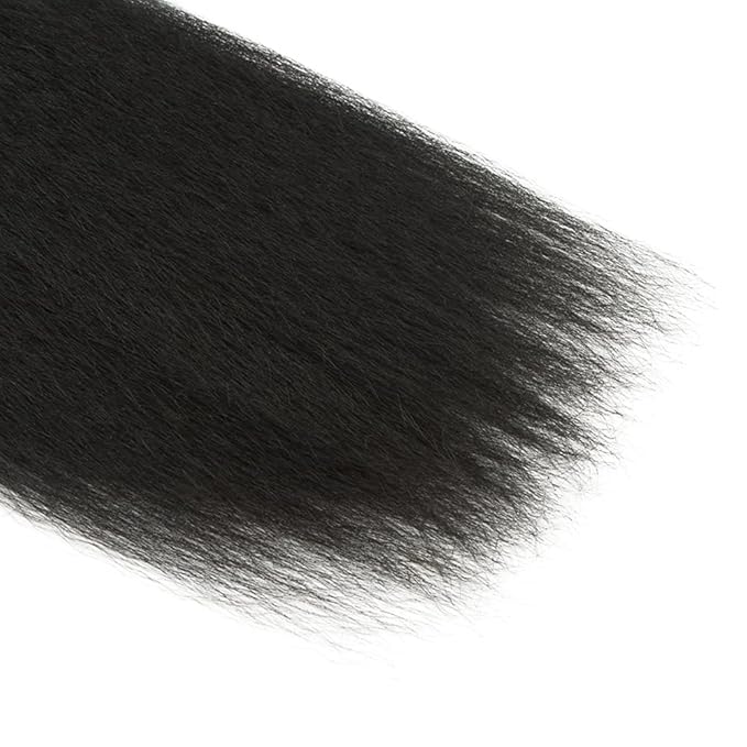 Kinky Straight Bundles Human Hair Natural Black Bundle Brazilian Virgin Soft and Silky Remy Hair 3 Bundles 22 24 26 Inch Niegmeag Double Weft Color 1B Yaki Straight Bundle 300g