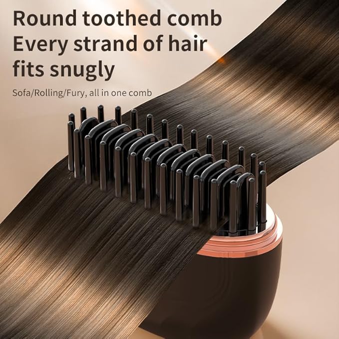 Mini Hair Straightener, Rechargeable Portable Cordless Hair Straightener Brush,Fast Heating with 3-Speed Temperature Control, Anti Scald Shell, Lightweight for Home Travel Gift (Black)