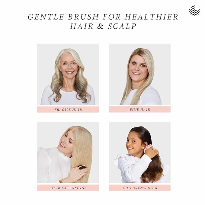 Manta Original Anti-Breakage Hairbrush – Gentle Detangling Brush for Wet & Dry Hair, Flexible Hairbrush for All Types, Healthy Hair Care for Women & Men, White