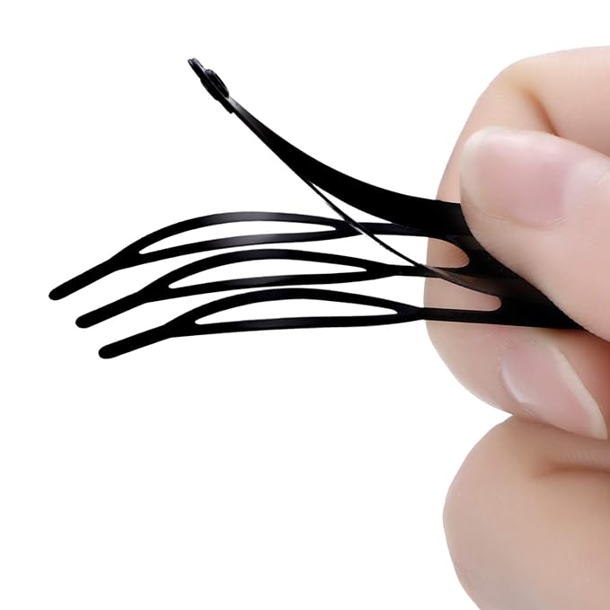 Chinco 24 Pcs Double Grip Hair Clips Metal Snap Clips Women Barrettes for Hair Making, Salon Supplies(Black,2 Inch)
