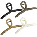 Big Hair Claw Clips 4-Pack 4.3" Non-Slip Hair for Women and Girls with Long, Thick Hair Jelly & Matte Clips (Oval-C 4pcs 4.3")