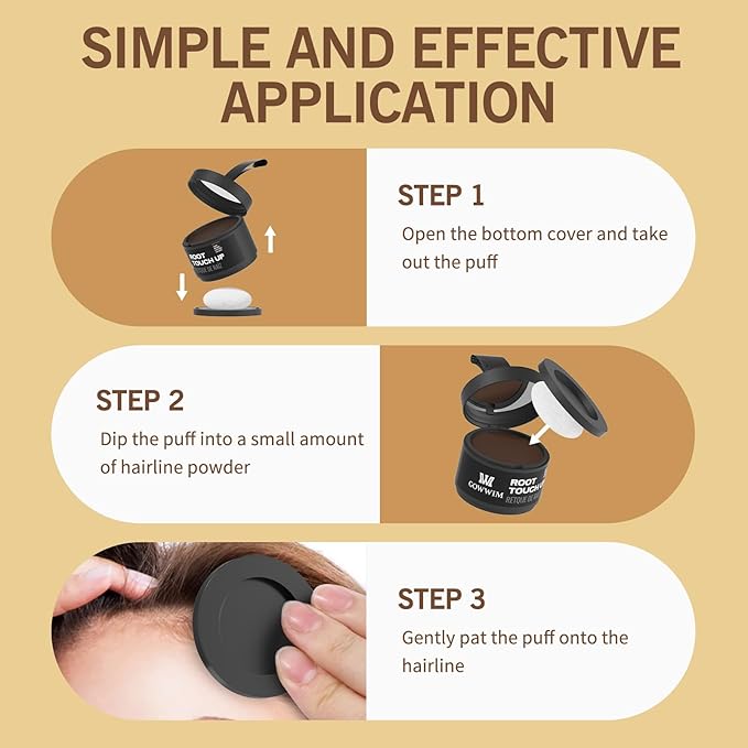 Hairline Powder (Light Cafe) - Hair Root Dye, Hair Color Shadow, Thin Hair Touch-Up Powder, 4g
