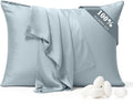100% Pure Silk Pillowcase 2 Pack for Hair and Skin, Both Sides 23 Momme Grade 6A+ Mulberry Silk Pillowcases with Hidden Zipper, Soft&Smooth Cooling Pillow Cases (Ash Blue, Standard 20x26)