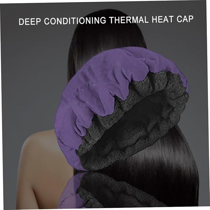 1Pc Cordless Conditioning Heat Cap Flaxseed Heat Cap Microwavable Hair Care for Conditioning, Purple