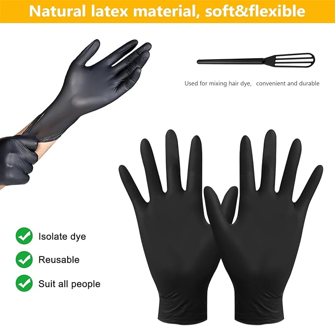 26PCS Hair Dye Coloring Kit, Professional Hair Bleach Kit, Hair Coloring Products, Gloves, Storage Bag, Rubber Band, Ear Cap, Mixing Spoon, Shawl, Clips, Brush, Bowl, Black