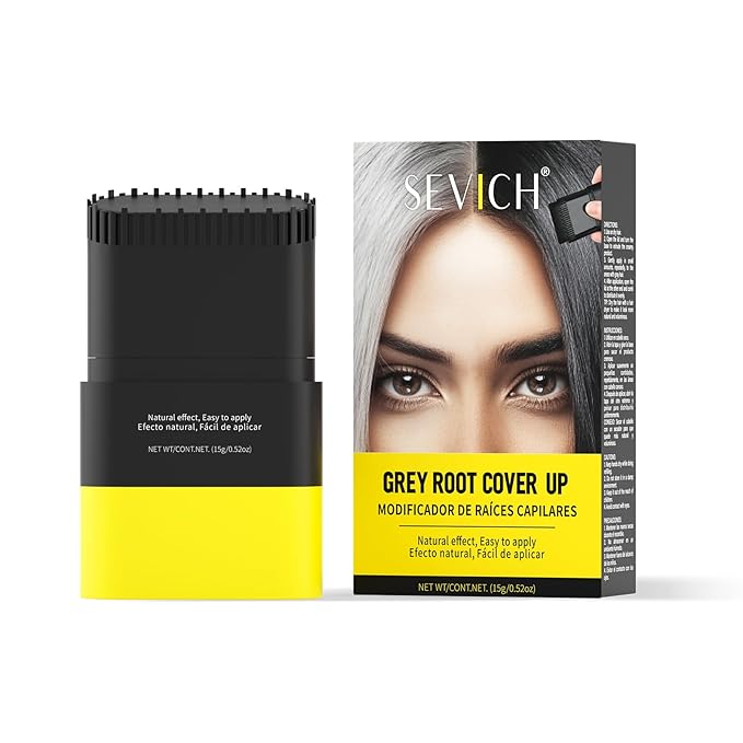SEVICH Touch Up Comb 2 in 1 Korean, Instant Hair Root Touch-Up Stick | Dual-Sided Design For Natural Gray Coverage, Long-Lasting Moisturizing Formula With Plant Extracts,15g Dark brown