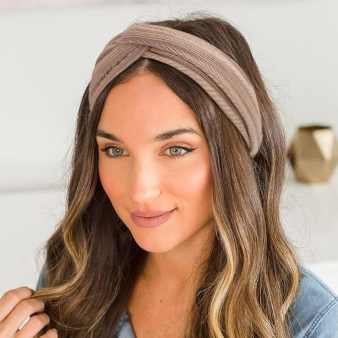 DRESHOW 8 Pack Headbands for Women Yoga Knotted Headbands Elastic Criss Cross Hair Accessories Sports Head Wrap Non Slip