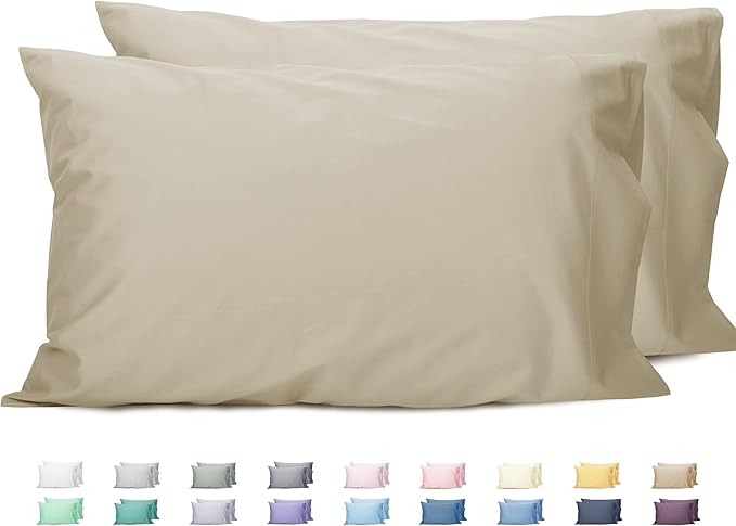 Sunflower King Pillowcases Set of 2, 100% Cotton King Size Pillow Cases 2, 20×40 inches Light Brown, Soft and Breathable