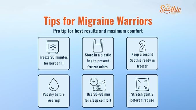 Soothie Migraine Relief Cap – Ice Headache Hat for Migraine & Sinus Relief, Cooling Gel Hot & Cold Therapy Mask, Soft Sleep-Friendly Design for Stress & Hangover Relief