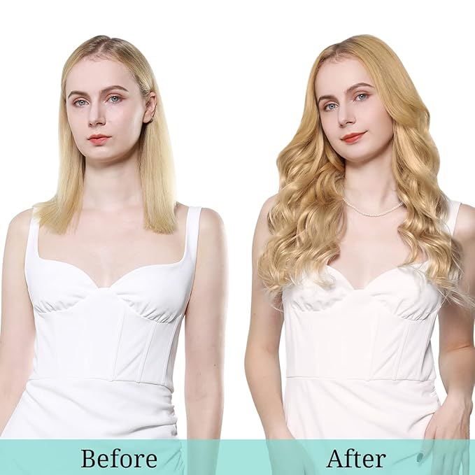 DOORES Real Human Hair Extensions, Honey Blonde 24 Inch 7pcs 120g, Clip in Remy Hair Extensions - Thick, Silky, Straight