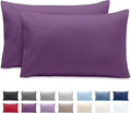 Bare Home Microfiber Pillow Cases - Standard Size Set of 2 - Cooling Pillowcases - Double Brushed - Easy Care - Envelope Closure (Standard Pillowcase Set of 2, Plum)