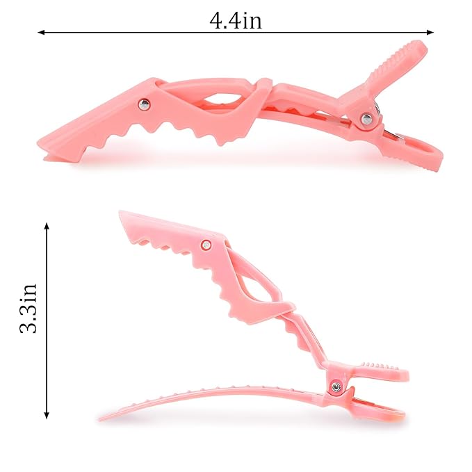 30 Pack Pink Alligator Hair Clips for Styling Sectioning Large Salon Pro Hair Clips for Barber Hair Coloring, Cutting, Sectioning Big Gator Clips Hair Styling Accessories for Women Men