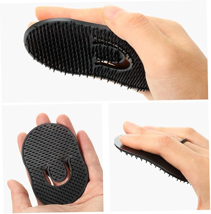 Pocket Palm Combs Soft Portable Shampoo Pocket Combs Massager Hair Brush Comb Black Scalp Massager Brush Comb 12 PCS