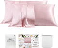 PROMEED 23 Momme Silk Pillowcase 2 Pack with Zipper, 3rd Gen Grade 6A+ 100% Mulberry Silk Pillow Case Set of 2, Cooling Pillow Cases for Hot Sleepers (Standard 20"x26", Pink)