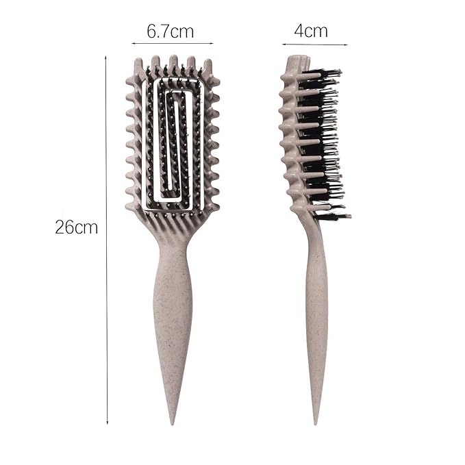 Curly Hair Brush Candybrush Curl Defining Brush for Detangling Shaping and Defining Curls for Women, Men, Wet & Dry Hair (Black Beige)