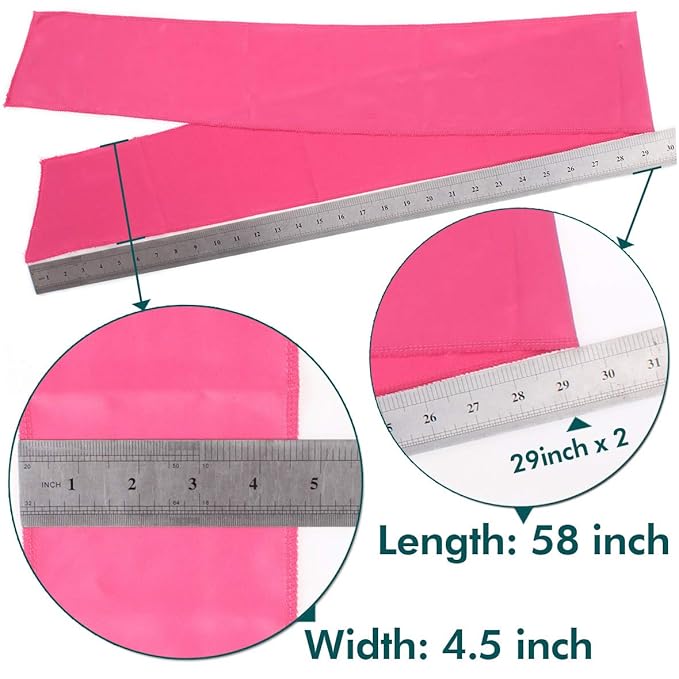 XTREND 2Pcs Edge Laying Scarf for Wigs Fashion Edge Scarf for Lace Front Wig 58 Inch Soft Women's Satin Headband for Makeup Non Slip Hair Wrap Wigs Grip (1pc Pink#+1pc Black#)